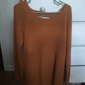 Yellow/Orange Forever21 Knit Sweater Cut-Out Back